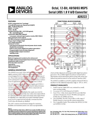 AD9222BCPZ-40 datasheet  